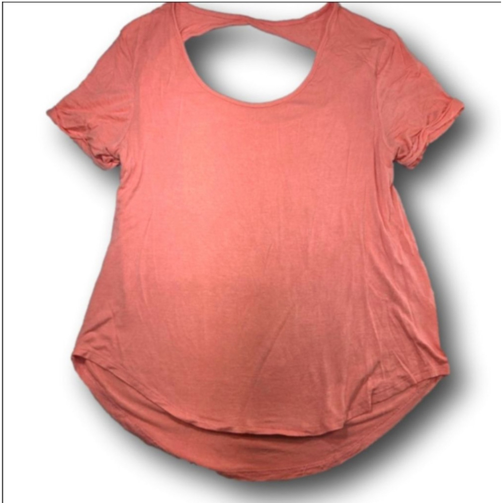 Women's So Coral Short Sleeve Tee with Open Back XL